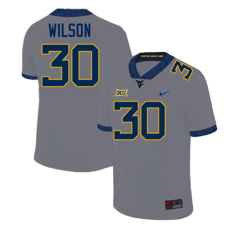 Chase Wilson WVU Jersey,West Virginia Mountaineers #30 Chase Wilson Jersey Youth College-Grey